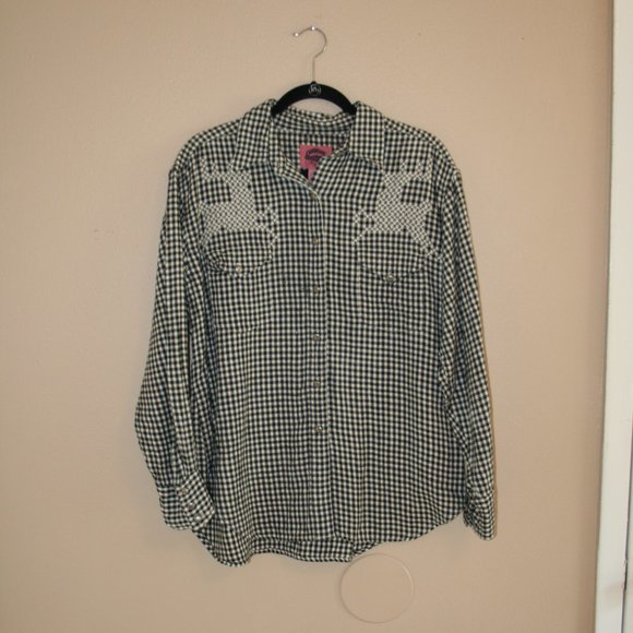 Cambridge Country Store Dry Goods Co. %100 Cotton Size L Plaid Deer Shirt - Picture 1 of 4